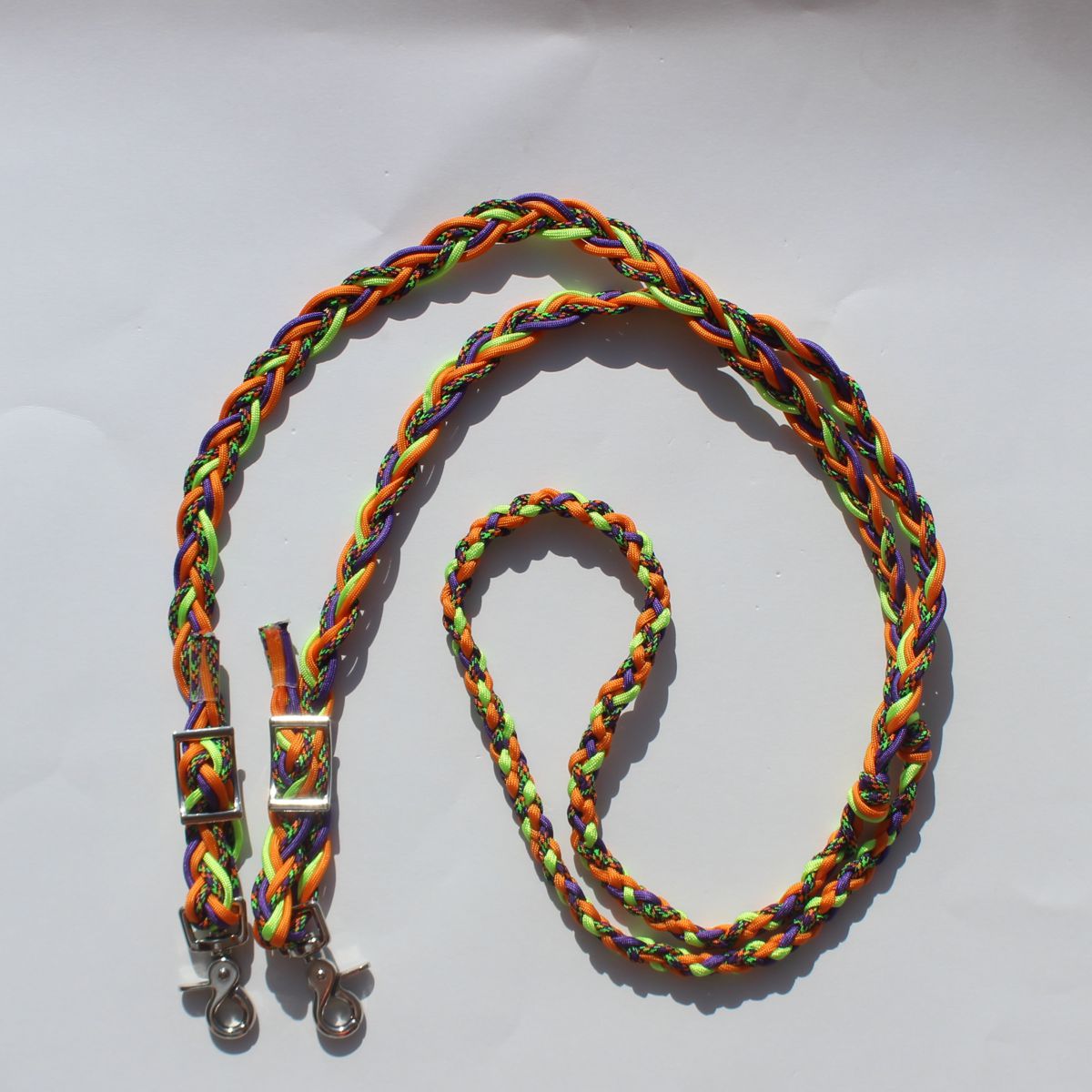 Halloween Hand Braided Barrel Reins