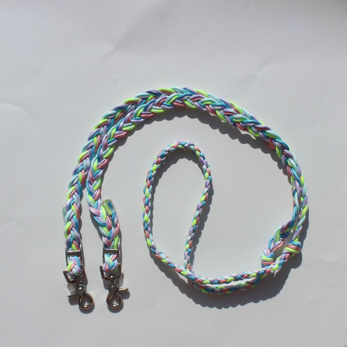Cotton Candy Hand Braided Barrel Reins