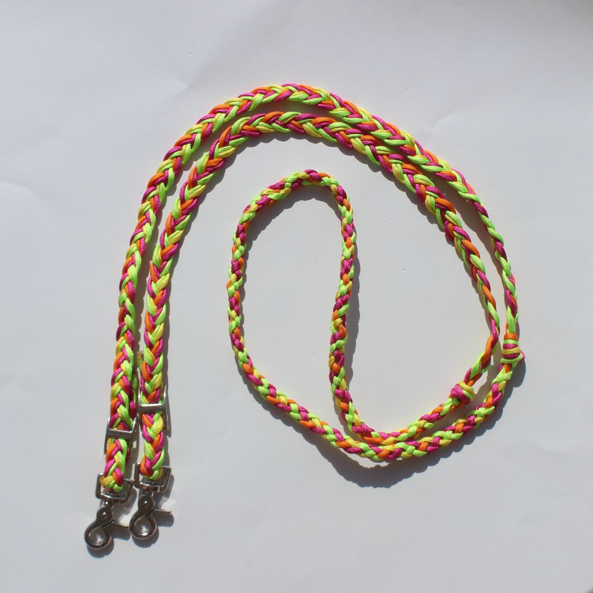 Skittles Hand Braided Barrel Reins