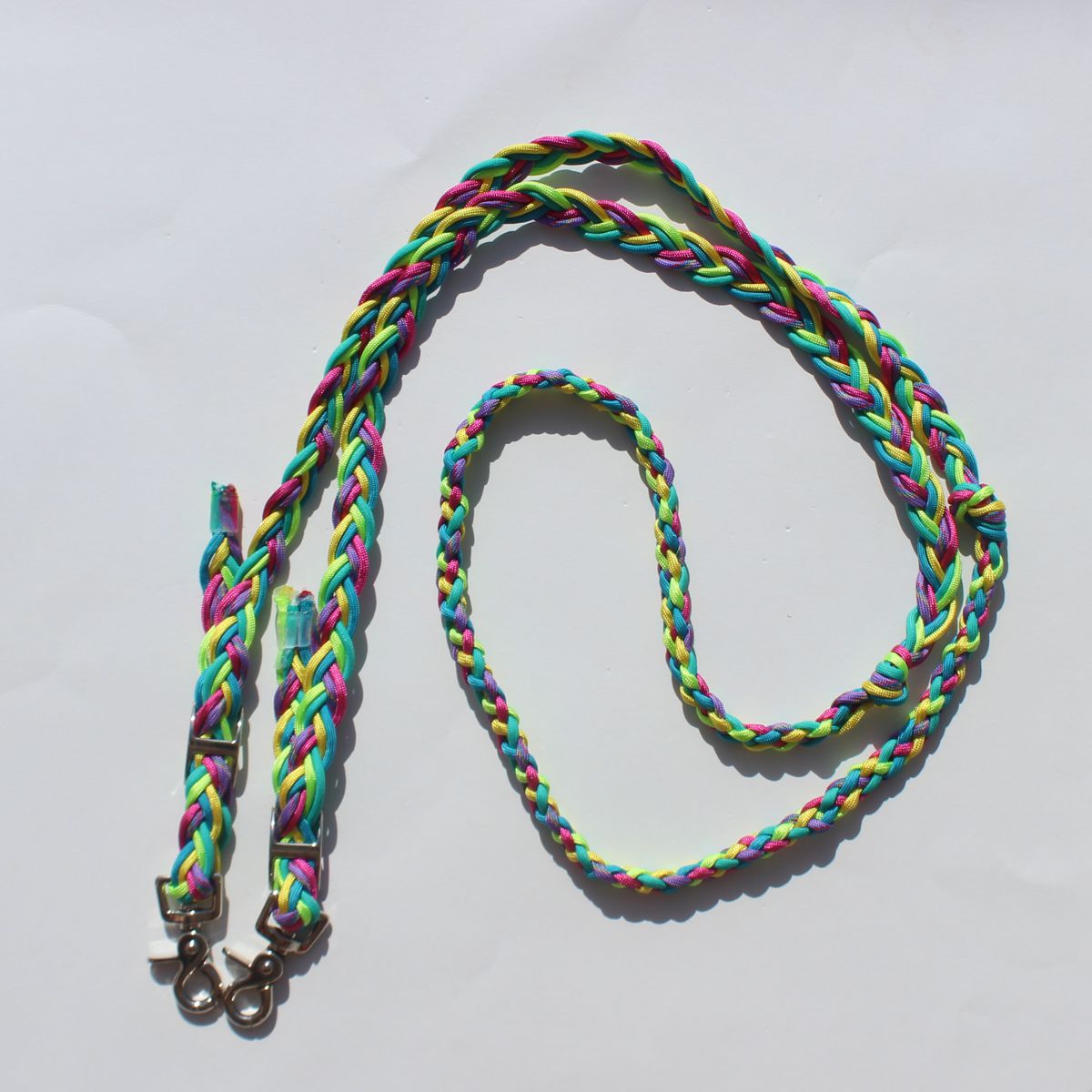 Jewel Tone Hand Braided Barrel Reins