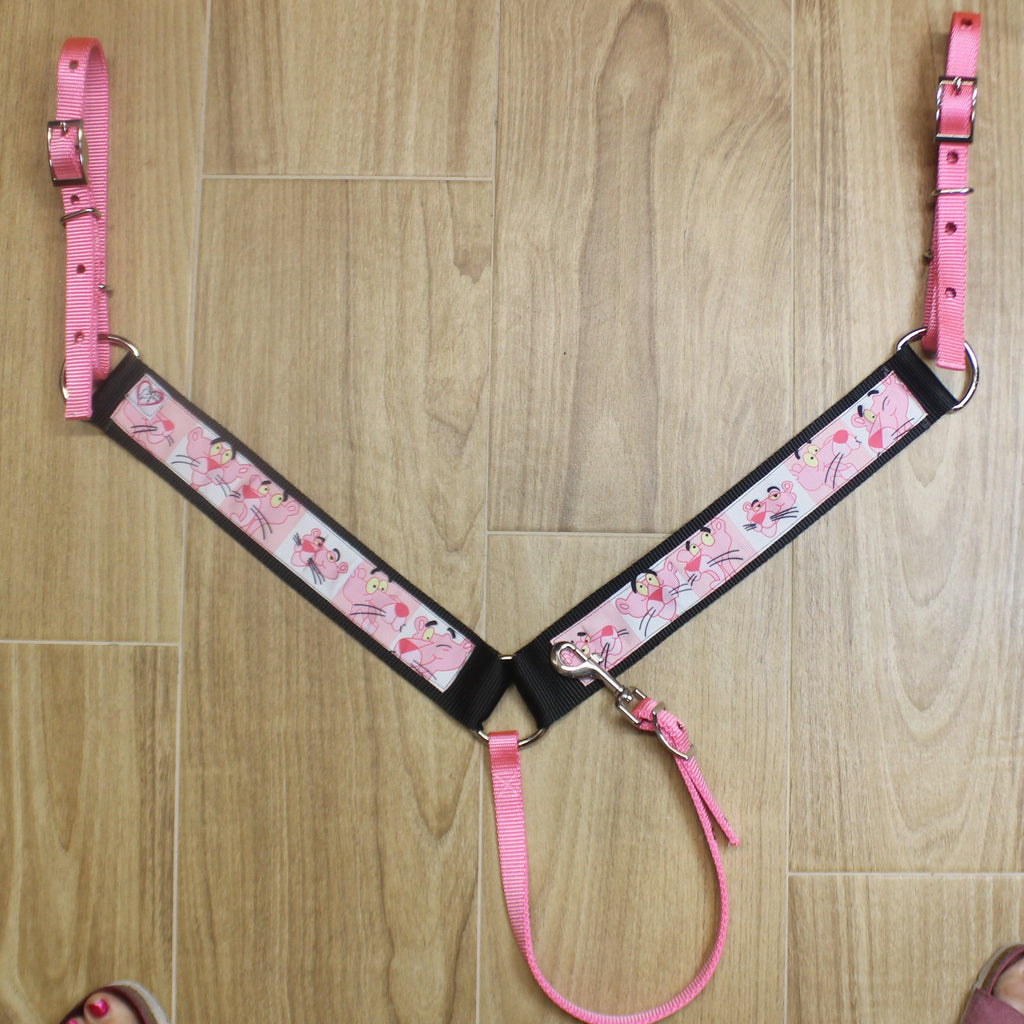 2" Panther in Pink Breast Collar and Headstall Set