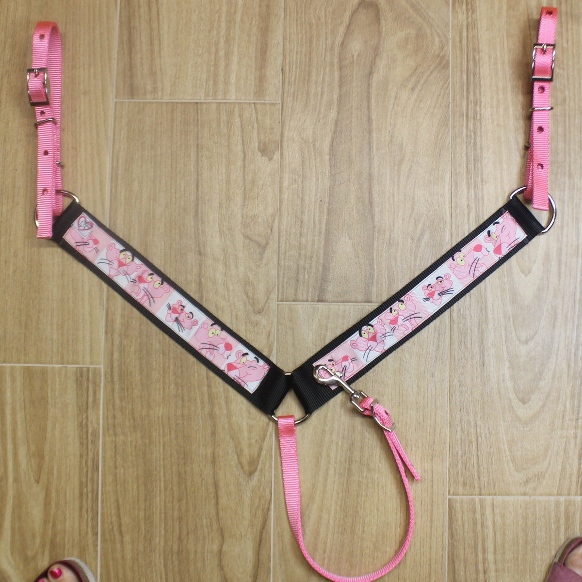 2" Panther in Pink Breast Collar and Headstall Set