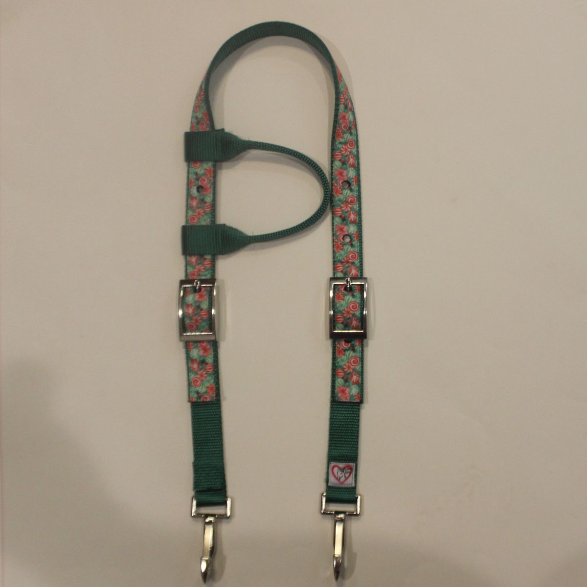 Horse headstall Christmas Peppermint