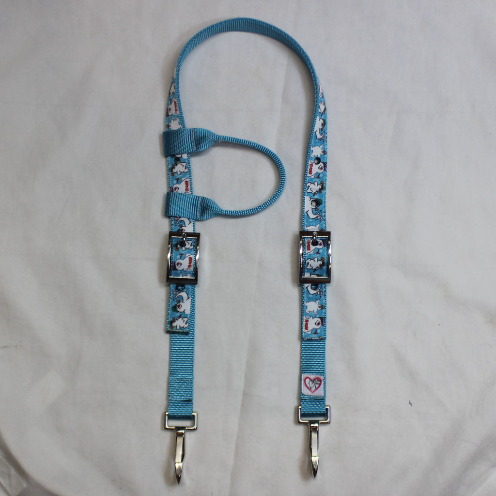 Snowman headstall with blue accents