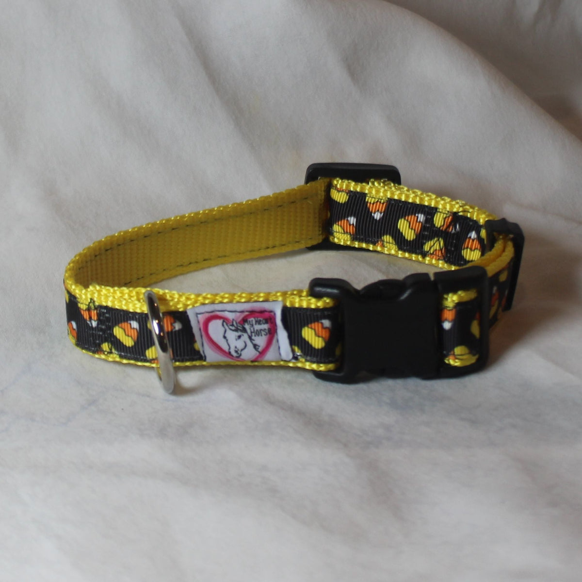 Yellow and Candy Corn Dog Collar Halloween