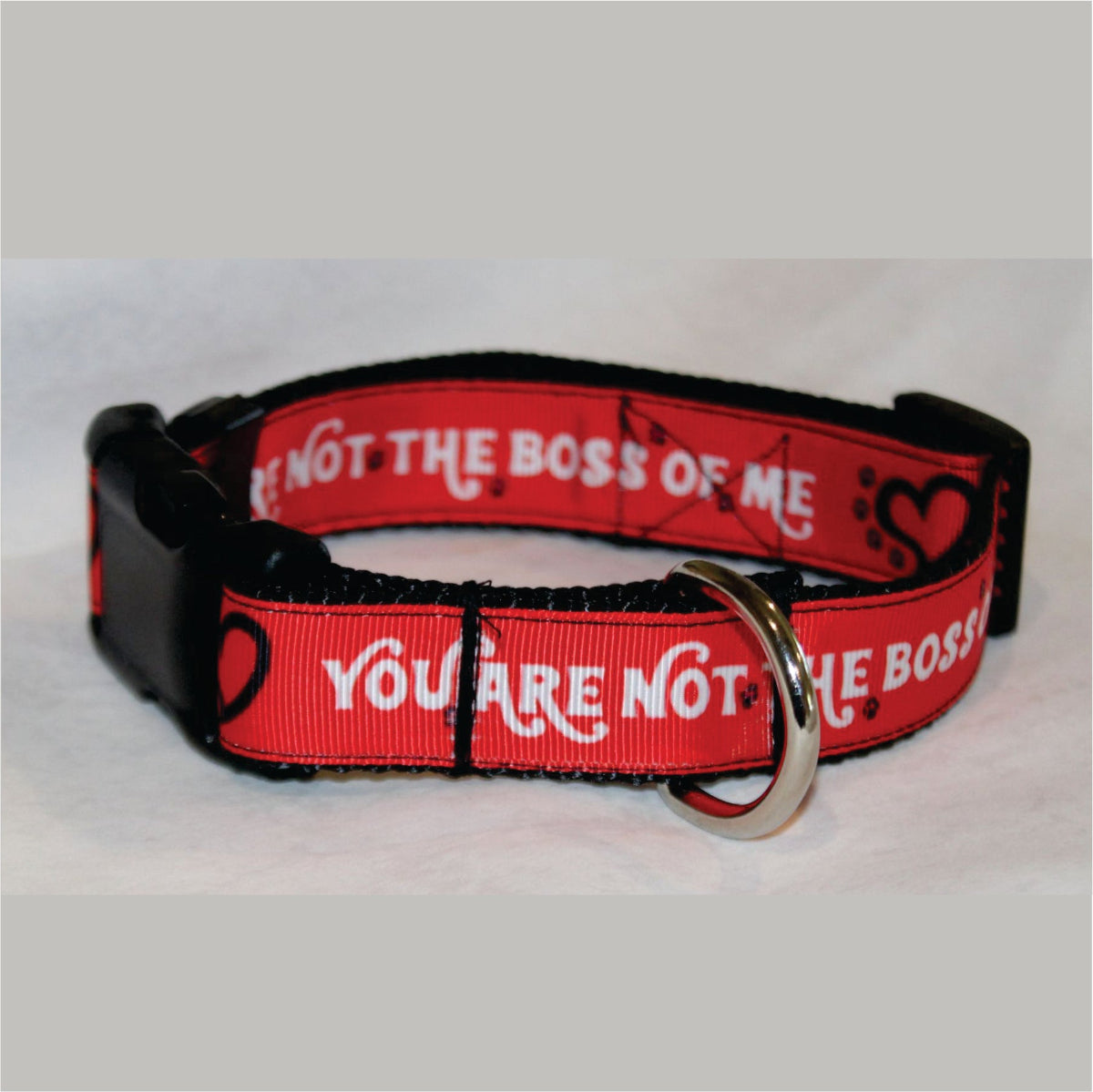 You are not the boss of me in red dog collar
