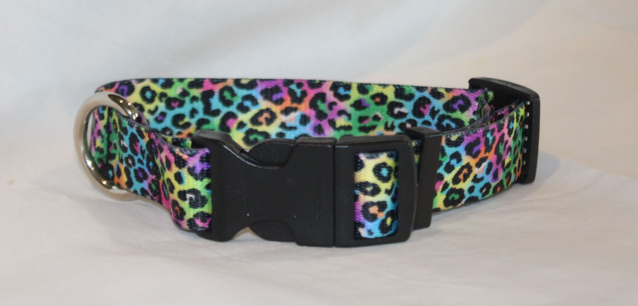 Rainbow Cheetah Dog Collar