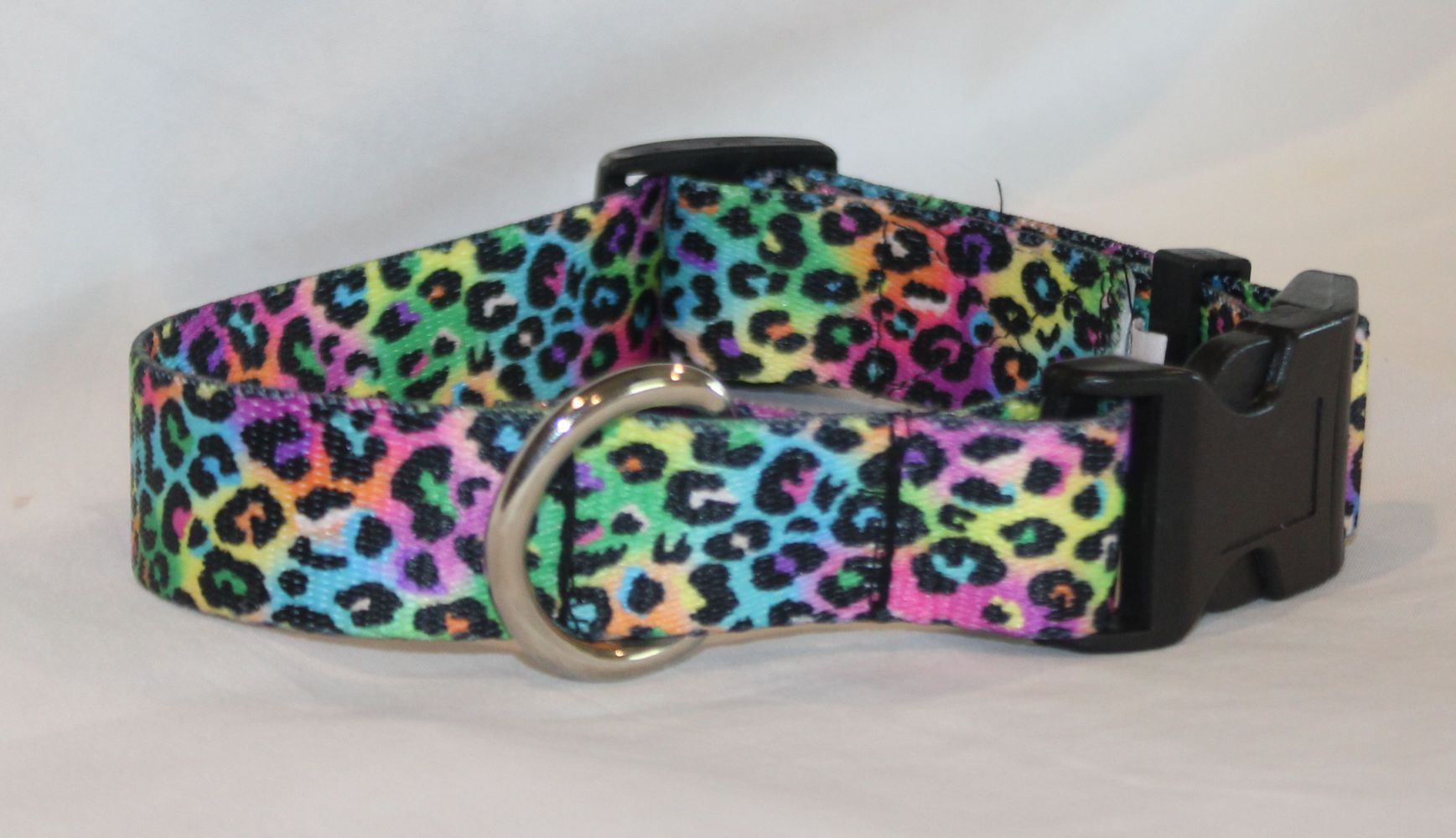 Rainbow Cheetah Dog Collar