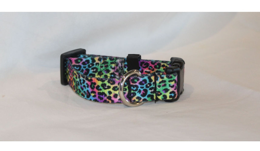 Rainbow Cheetah Dog Collar