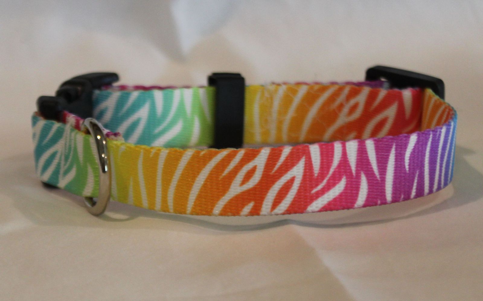 Neon Zebra Dog Collar