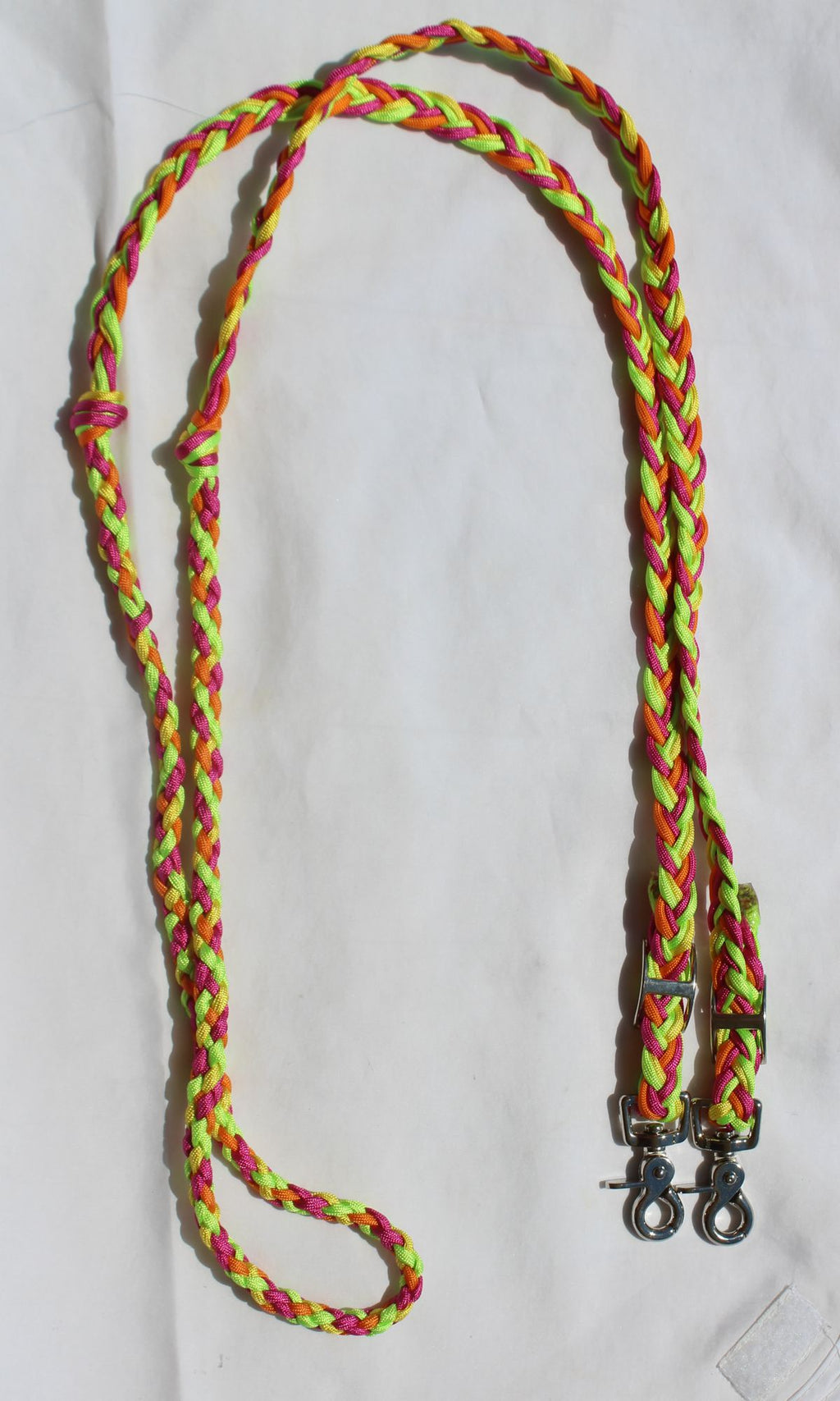 Skittles Hand Braided Barrel Reins