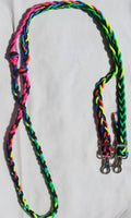 Neon Tie Dye Hand Braided Barrel Reins